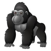 tekenfilm grappig gorilla geïsoleerd Aan wit achtergrond vector