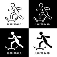 skateboard icoon tekenfilm. skateboarden symbool vector logo