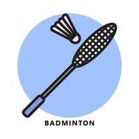 badminton sport icoon tekenfilm. shuttle en racket symbool vector