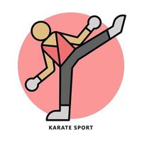 karate sport icoon symbool. taekwondo opleiding vector illustratie