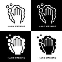 hand- het wassen icoon tekenfilm. schoon hand- symbool vector logo