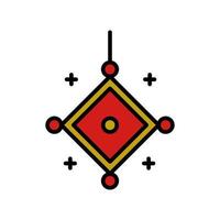 lantaarn icoon symbool illustratie. maan- nieuw jaar ornament decoratief logo vector
