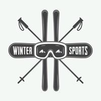 wijnoogst winter sport- logo, insigne, embleem en ontwerp elementen. vector illustratie