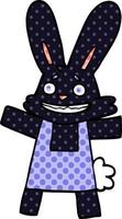 tekenfilm tekening van een glimlachen konijn vector