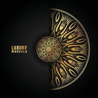 luxe abstract sier- mandala achtergrond ontwerp met goud kleur vector