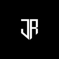 jr brief logo ontwerp met zwart achtergrond in illustrator. vector logo, schoonschrift ontwerpen voor logo, poster, uitnodiging, enz.