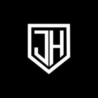jh brief logo ontwerp met zwart achtergrond in illustrator. vector logo, schoonschrift ontwerpen voor logo, poster, uitnodiging, enz.