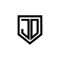 jd brief logo ontwerp met wit achtergrond in illustrator. vector logo, schoonschrift ontwerpen voor logo, poster, uitnodiging, enz.