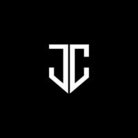 jc brief logo ontwerp met zwart achtergrond in illustrator. vector logo, schoonschrift ontwerpen voor logo, poster, uitnodiging, enz.