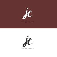 jc eerste handschrift of handgeschreven logo voor identiteit. logo met handtekening en hand- getrokken stijl. vector