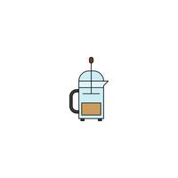 Frans druk op koffie vector voor website symbool icoon presentatie