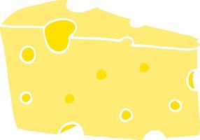cartoon kaas in effen kleurstijl vector