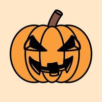 illustratie van kwaad gezicht Aan een pompoen voor halloween vector