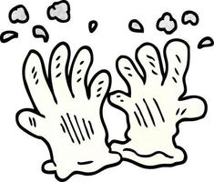 tekenfilm tekening steriel handschoenen vector