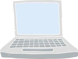 vlak kleur illustratie van een tekenfilm laptop computer vector