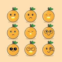 negen soorten van citrus fruit uitdrukking vector