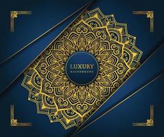 luxe gouden mandala overladen achtergrond voor bruiloft uitnodiging gouden mandala ontwerp achtergrond vector