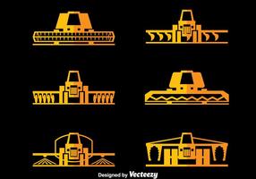 Oogst combineren vector set