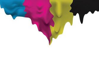 inkt druppels dik vier kleur vector illustratie