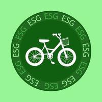 duurzame vriendelijk bijv. eco fiets. milieu fiets concept. geïsoleerd illustratie Aan een groen achtergrond. tekenfilm stijl. vector illustratie.