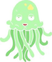 vlak kleur illustratie van een tekenfilm Octopus vector