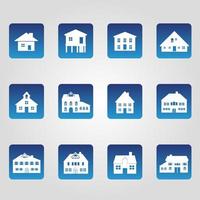 set van 12 huis iconen vector