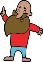 cartoon doodle man met baard vector