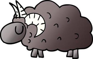 cartoon doodle zwart schaap vector