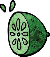 cartoon doodle limoen fruit vector