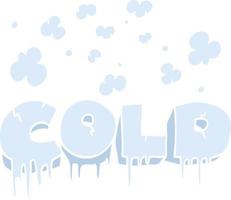 vlak kleur illustratie van een tekenfilm verkoudheid tekst symbool vector