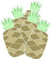 vlak kleur illustratie van een tekenfilm ananas vector