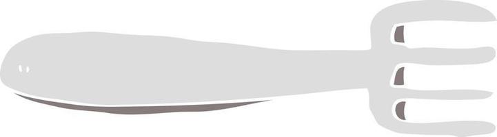 cartoon vork in effen kleurstijl vector