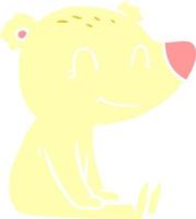zittend beer vlak kleur stijl tekenfilm vector