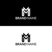 monogram brief m m logo ontwerp sjabloon vector