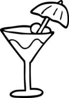 lijn tekening tekenfilm cocktail vector