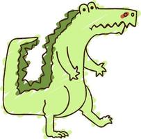 krokodil krijt tekening vector