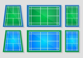 Badminton court vector set