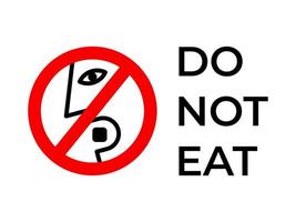 eet geen droogmiddelpictogram. waarschuwing eet silica verboden symbool vector