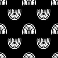 boho regenboog zwart-wit naadloze patroon vector