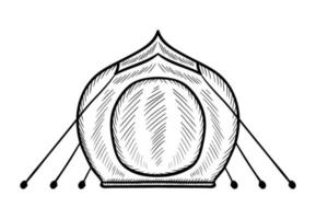 glamping tekening tent reeks vector