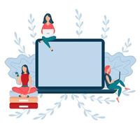 e-learning, online, laptop 1 vector