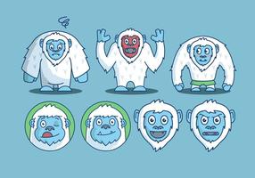 Yeti karakter emotie vector pack