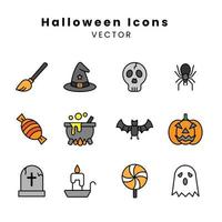 halloween geschetst pictogrammen reeks vector