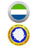 knop net zo een symbool Sierra Leone en kaart Aan een wit achtergrond vector