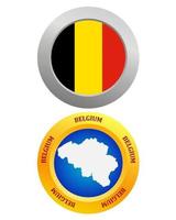 knop net zo een symbool van belgie vlag en een kaart Aan een wit achtergrond vector