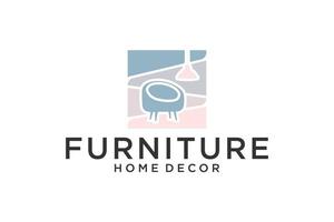 modern meubilair logo ontwerp, stoel, huis meubilair, voor winkel vector
