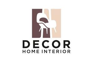 meubilair logo ontwerp, sofa logo, huis decor stoel logo vector