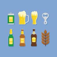 reeks van bier element pictogrammen vector