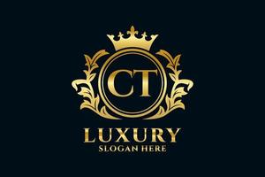 eerste ct brief Koninklijk luxe logo sjabloon in vector kunst voor luxueus branding projecten en andere vector illustratie.