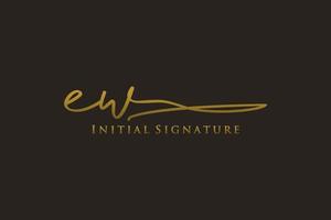 eerste ew brief handtekening logo sjabloon elegant ontwerp logo. hand- getrokken schoonschrift belettering vector illustratie.